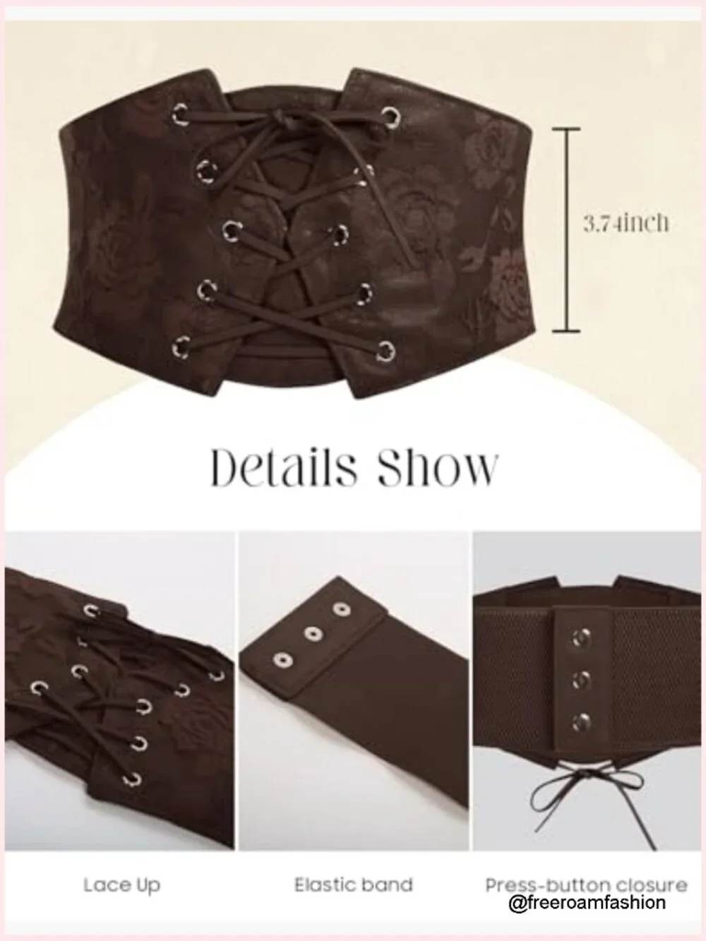 Elastic Stretch Wide Band Waspie Corset Waist Belt Renaissance